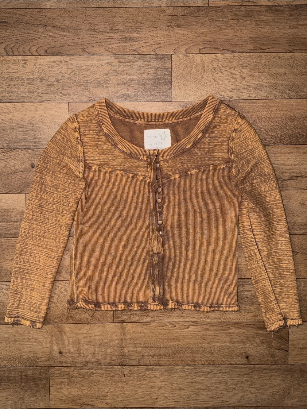 We The Free Size Extra Small Rustic Long Sleeve Button Top Free People Cozy XS